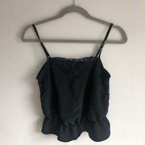 Black Lace Crop Top